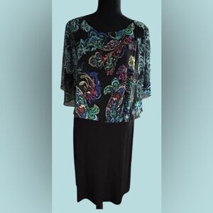🖤NWT! CONNECTED APPAREL DRESS! GORGEOUS PRINTED OVERLAY! STRETCHY!